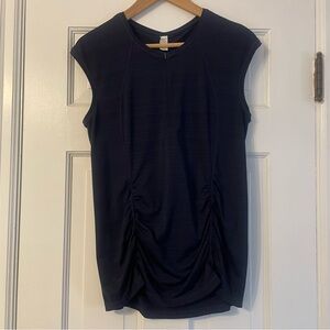 Athleta Dark Blue Ruched Cycling Top
